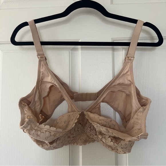 Lace Nursing Bra | Nude Floral Clip-Down Maternity Bra Size 36F - Picture 3 of 7